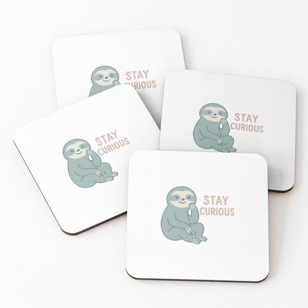 Item preview, Curious Sloth "Stay Curious" – Cute Flat Animal Motivational Design designed and sold by DJCApparel.