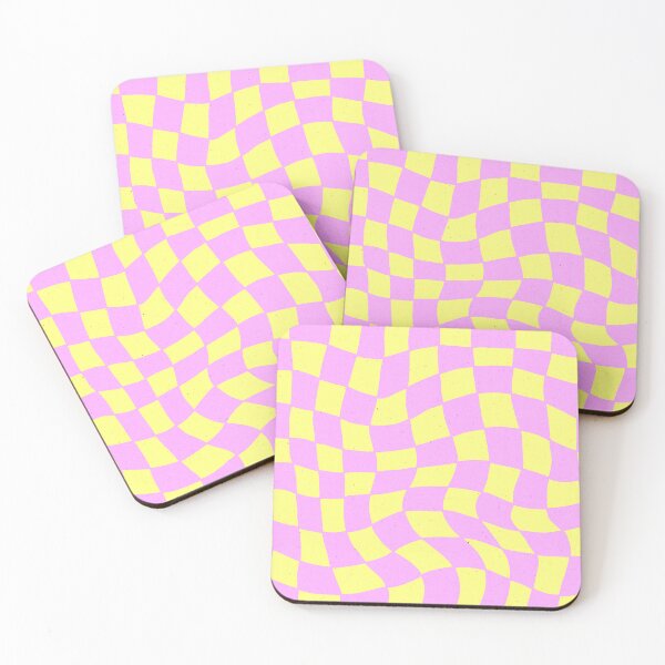 Item preview, Y2K Pink Lipgloss And Yellow Wavy Checkered Pattern designed and sold by DEC02.
