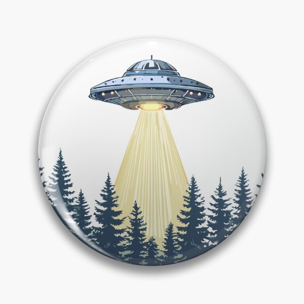 Item preview, UFO over pine forest  designed and sold by creepyCabin.