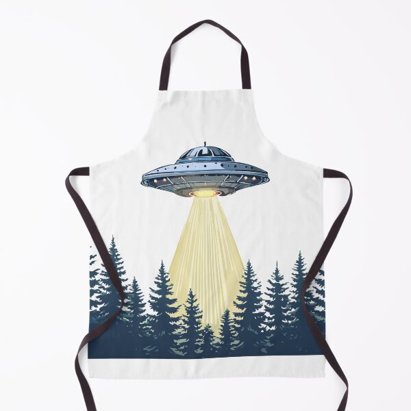 Item preview, UFO over pine forest  designed and sold by creepyCabin.
