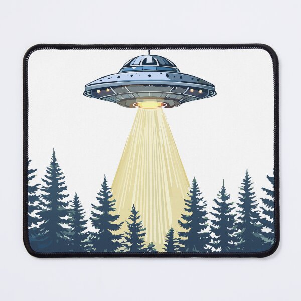 Item preview, UFO over pine forest  designed and sold by creepyCabin.