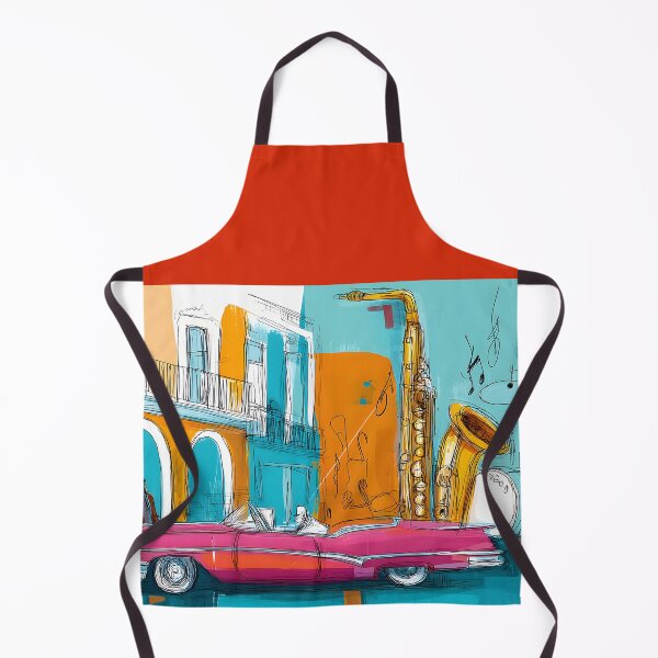 Item preview, Celebrate Havana's Rhythm - Pink Convertible and Giant Saxophone in a Colorful Urban Dance designed and sold by OlfactoART Studio.
