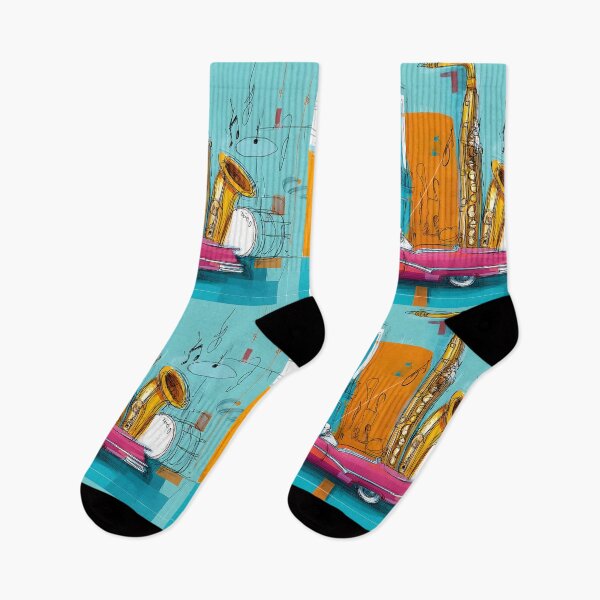 Item preview, Celebrate Havana's Rhythm - Pink Convertible and Giant Saxophone in a Colorful Urban Dance designed and sold by OlfactoART Studio.