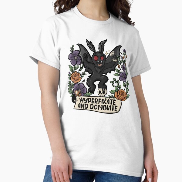 Item preview, Mothman “Hyperfixate and Dominate” Sticker – Feral Motivation for Neurodivergent Gremlins designed and sold by Feral-by-Elsie.