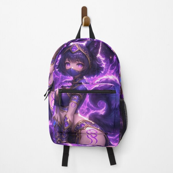Item preview, Sexy Masked Ninja Fox Anime Girl Surrounded Glowing Purple Aura designed and sold by mildaclairmo.