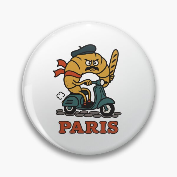 Item preview, Angry French Croissant Riding Through the Streets of Paris  designed and sold by BarelyDesigned.