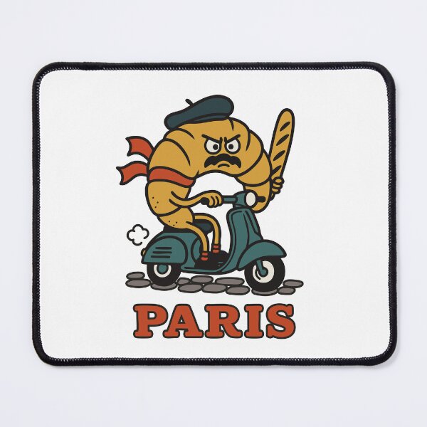 Item preview, Angry French Croissant Riding Through the Streets of Paris  designed and sold by BarelyDesigned.