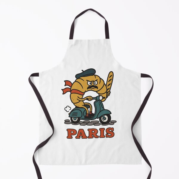 Item preview, Angry French Croissant Riding Through the Streets of Paris designed and sold by BarelyDesigned.