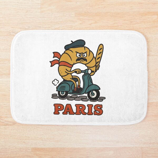 Item preview, Angry French Croissant Riding Through the Streets of Paris  designed and sold by BarelyDesigned.