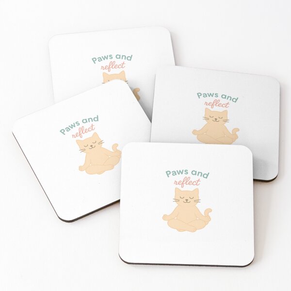 Item preview, Paws and Reflect – Meditating Cat Inspirational Quote Design designed and sold by DJCApparel.