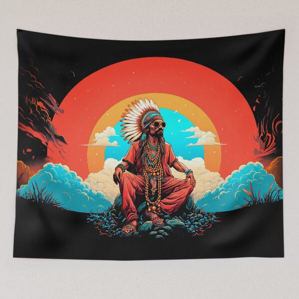 Item preview, The Chill Dude in the Clouds – Shaman Vibes designed and sold by GeekPeekShop.