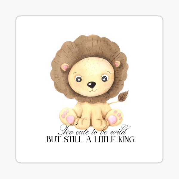 Item preview, Cute Baby Lion Cub - Kawaii Jungle Animal Watercolor Illustration designed and sold by sornchai4917.