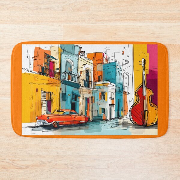 Item preview, Feel the Rhythm of Havana Streets - Classic Car and Upright Bass Set the Scene designed and sold by OlfactoART Studio.