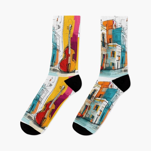 Item preview, Feel the Rhythm of Havana Streets - Classic Car and Upright Bass Set the Scene designed and sold by OlfactoART Studio.