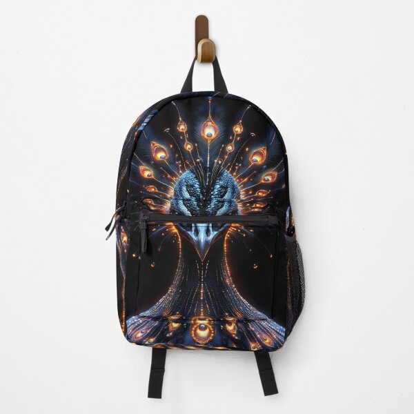 Item preview, Radiant Peacock Illuminated Feathers Fierce Gaze Darkness designed and sold by juniorcastros.