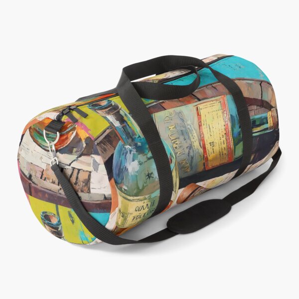 Item preview, Whiskey Bottles and Cigar on Rustic Barrel - Vibrant Colors Contrast with Timeless Charm of Old Wood designed and sold by OlfactoART Studio.