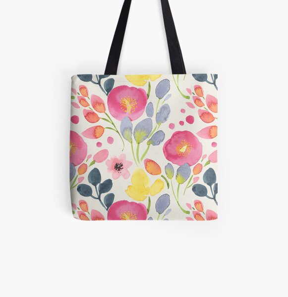 Summer Poppies All Over Print Tote Bag