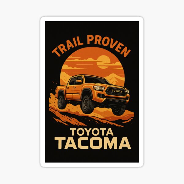 Item preview, Trail Proven Toyota Tacoma Off-Road Art – Vintage 4x4 Desert Truck Illustration designed and sold by CharAndChain.