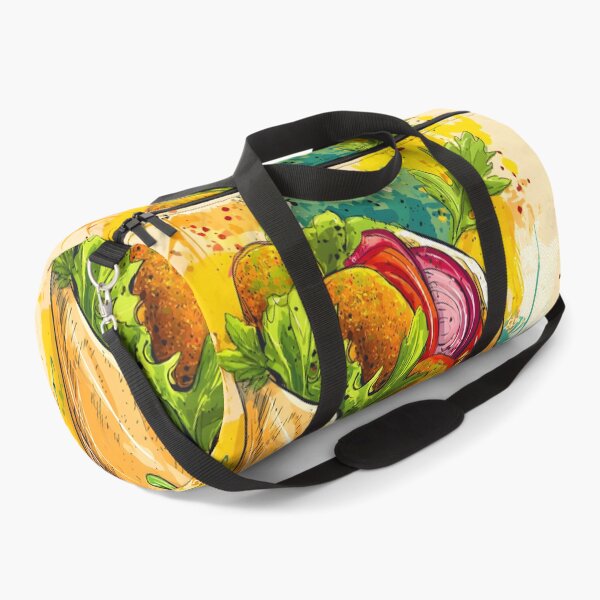 Item preview, Stuffed Falafel Pita Wrapped in Color with Fresh Veggies, Lemon Wedge, and Fiery Chili Flair designed and sold by OlfactoART Studio.