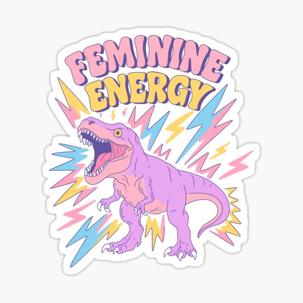 Vista previa del artículo con la obra «Energía Femenina Poder Dinosaurio», diseñado y vendido por Jess.a.creates.