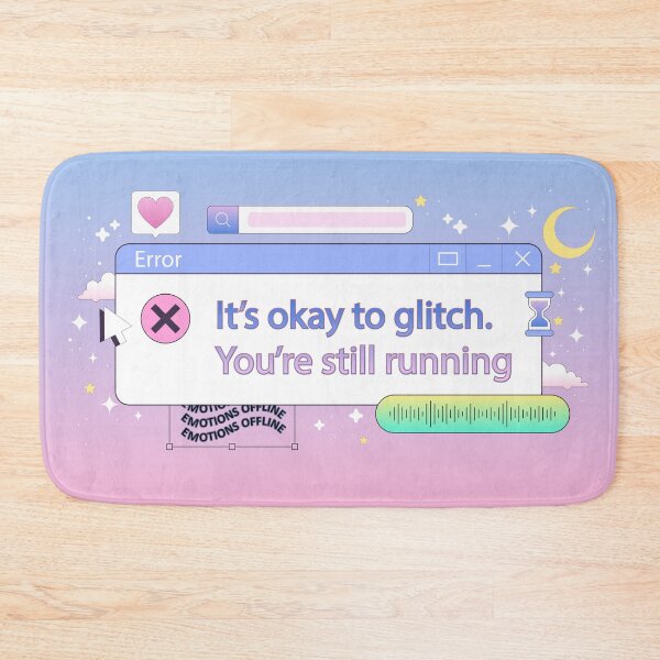 Item preview, It’s Okay to Glitch – Vaporwave Healing Art designed and sold by Italkam.