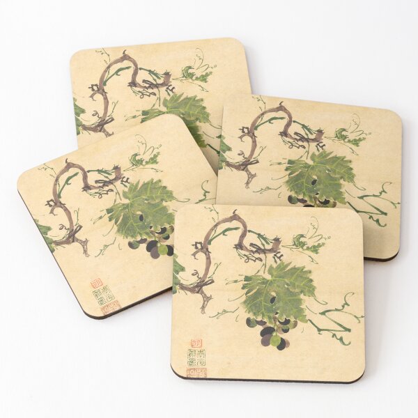 Item preview, Traditional Korean Grape Painting Fruit Art Print Botanical Asian Vintage Art designed and sold by allpalgo.