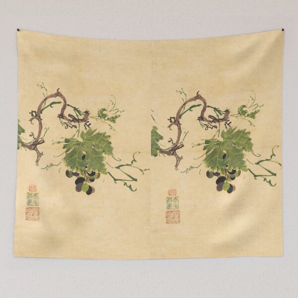 Item preview, Traditional Korean Grape Painting Fruit Art Print Botanical Asian Vintage Art designed and sold by allpalgo.