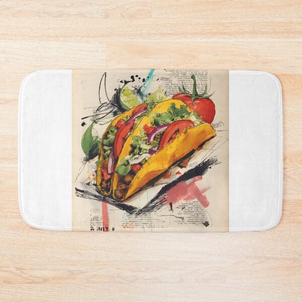 Item preview, Bold Taco Fiesta with Fresh Ingredients and Abstract Flair - A Colorful Celebration of Street Food designed and sold by OlfactoART Studio.