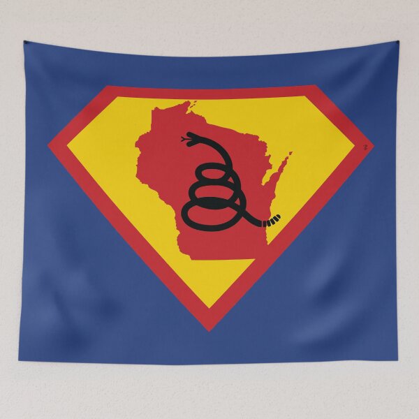 Item preview, WISCONSINITE  SHIELD - Freedom Is The Superpower - Modern Gadsden Snake Flag - Dont Tread On Me SUPERHERO WISCONSIN  design designed and sold by pelagio.