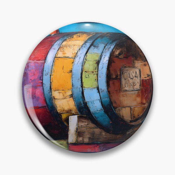Item preview, CASA Wine Barrel - Vibrant Abstract Design with Bold Colorful Patches designed and sold by OlfactoART Studio.