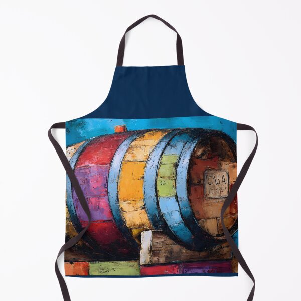 Item preview, CASA Wine Barrel - Vibrant Abstract Design with Bold Colorful Patches designed and sold by OlfactoART Studio.