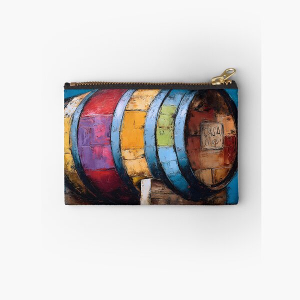 Item preview, CASA Wine Barrel - Vibrant Abstract Design with Bold Colorful Patches designed and sold by OlfactoART Studio.