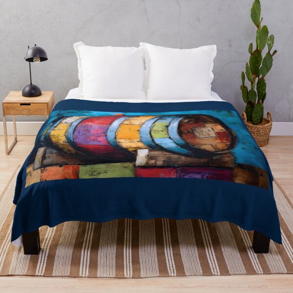 Item preview, CASA Wine Barrel - Vibrant Abstract Design with Bold Colorful Patches designed and sold by OlfactoART Studio.