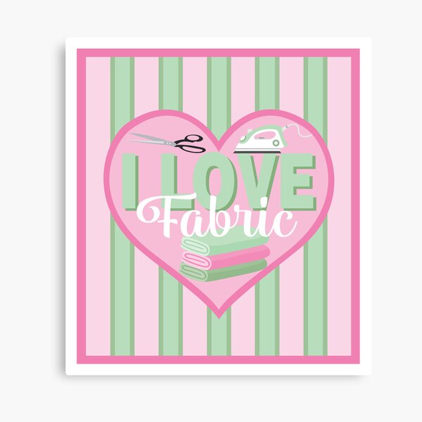 Aperçu de l'œuvre Panneaux de tissu I Love Fabric - POMME ET ROSE créée et vendue par JazzyFX.