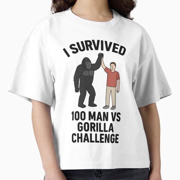 Item preview, "I Survived the 100 Man vs Gorilla Challenge - Victory Edition" designed and sold by MobredsShop.