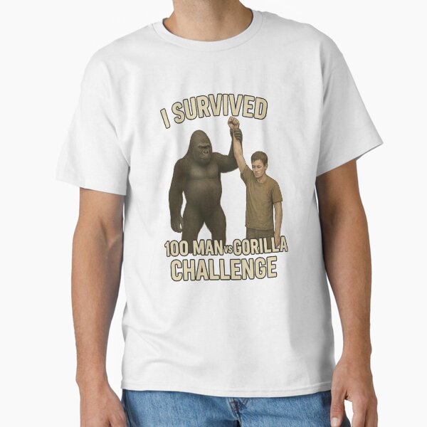 Item preview, "I Survived the 100 Man vs Gorilla Challenge - Victory Edition" designed and sold by MobredsShop.