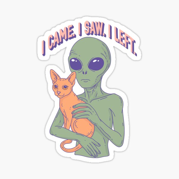 Item preview, Alien Exit Strategy with Cat designed and sold by Jess.a.creates.