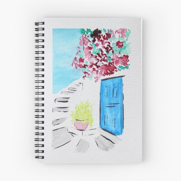 Item preview, House on Santorini | Watercolor of Greece | Greek Island Art designed and sold by AngelaMarieArt.