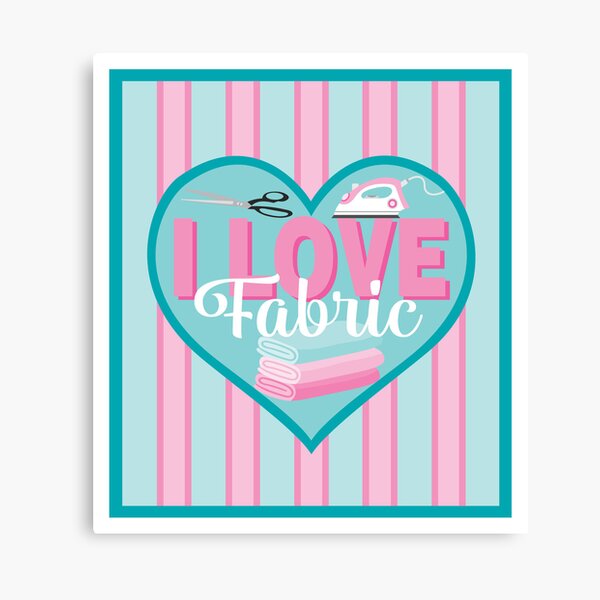 Aperçu de l'œuvre Panneaux de tissu I Love Fabric - ROSE ET BLEU créée et vendue par JazzyFX.