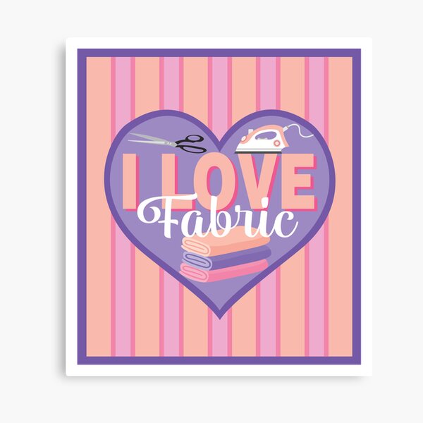 Aperçu de l'œuvre Panneaux de tissu I Love Fabric - VIOLET ET PÊCHE créée et vendue par JazzyFX.