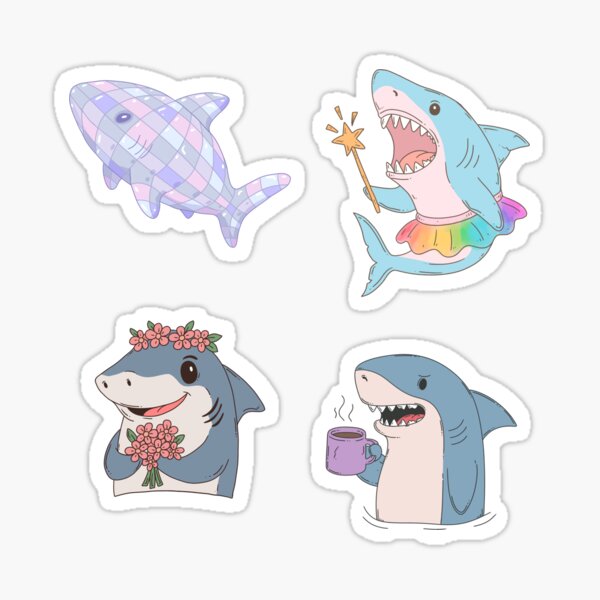 Artikel-Vorschau von Pastel Shark Squad – Frechheit, Glitzer und Koffein, designt und verkauft von Jess.a.creates.