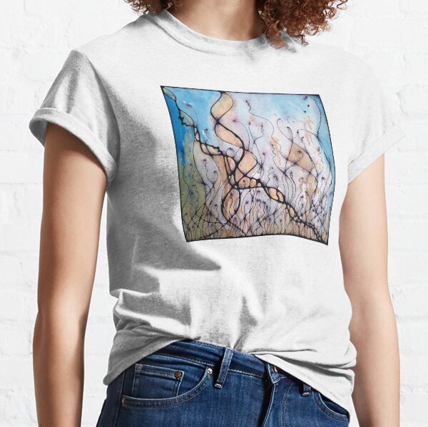 Summer Grass Abstract Ink Classic T-Shirt