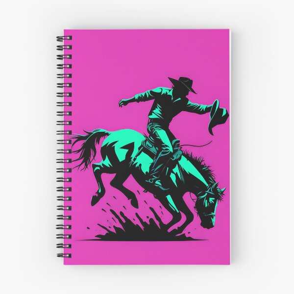 Item preview, Western Neon Cowboy Riding Bucking Horse Digital Art Design designed and sold by ashofthesouth.