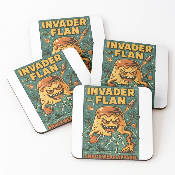 Item preview, Invader Flan – The Dessert Has Landed designed and sold by Snackwear Apparel.