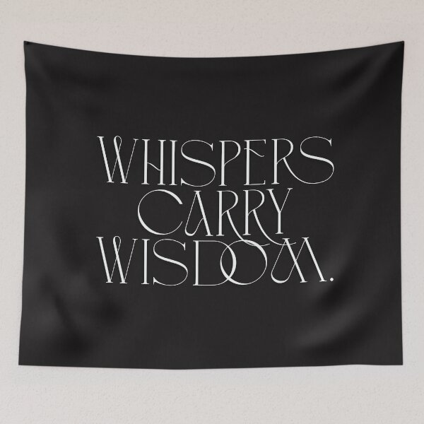 Item preview, Whispers Carry Wisdom – Boho Minimalist Quote Art designed and sold by Pamthedesigner.