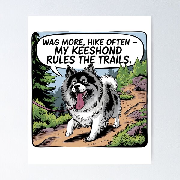 Item preview, Wag More Hike Often Keeshond Dog Hiking Lover designed and sold by CuteDesignables.