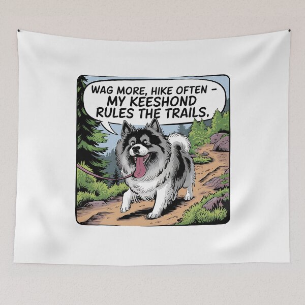 Item preview, Wag More Hike Often Keeshond Dog Hiking Lover designed and sold by CuteDesignables.