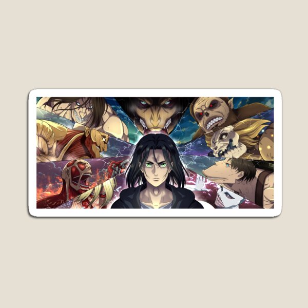 Item preview, Eren Yeager with Nine Titans – Epic Attack on Titan Fan Art designed and sold by PopLoom.