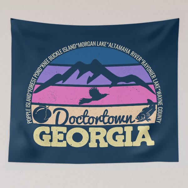 Item preview, Doctortown Georgia Sunset Retro Vintage Local Pride Logo designed and sold by CRHPOD20.