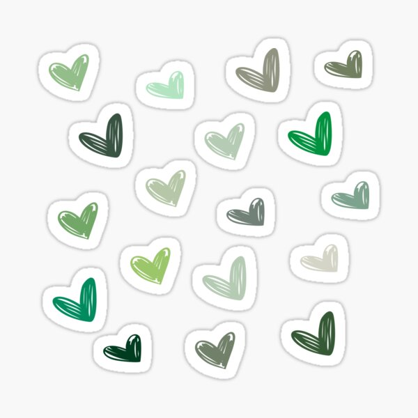Item preview, Your Pack of Green Hearts - Shapes Edition designed and sold by LittleFilmStore.